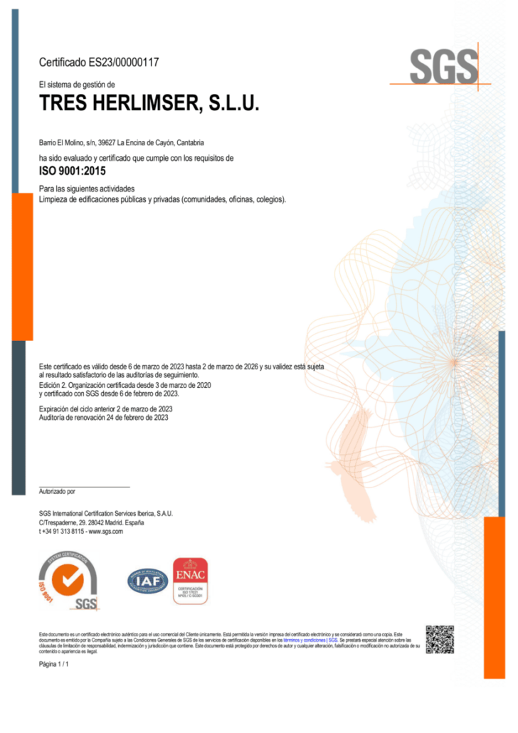 Certificado Sgs Iso 9001 1 cantabria